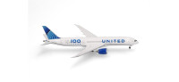 Herpa Wings United Airlines Boeing 787-9 Dreamliner "100 Years" – N61101